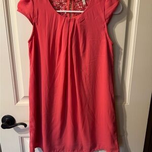 Coral Cap Sleeve Dress